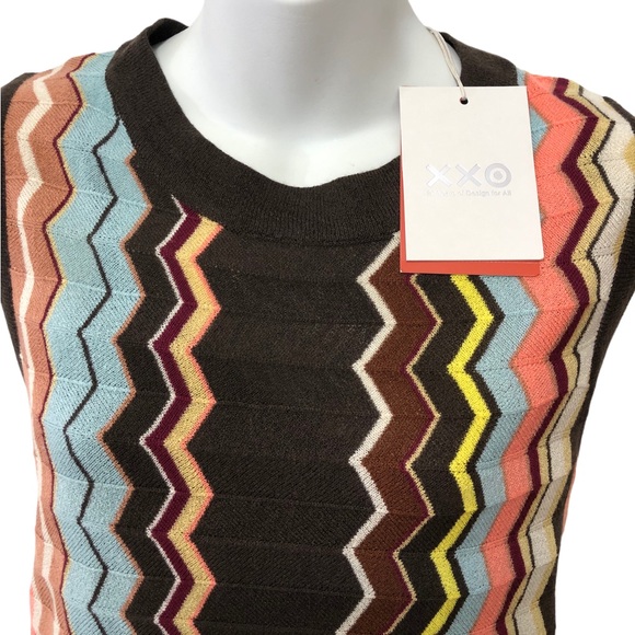 Vintage Chevron Knit Pullover Sweater Dress in size L Multicolor Casual Party - Picture 3 of 6